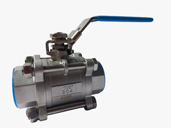 Anix Ball Valve 3-pc Stainlees Steel 304 (CF8) R-PTFE 1000WOG Drat