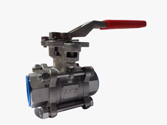 Anix Ball Valve 3-pc Stainlees Steel 316 (CF8M) Mounting R-PTFE 1000WOG Drat